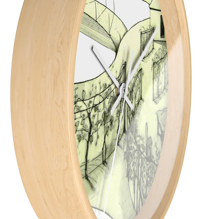 Tuscan Skywalk Designer Wall Clock – 10″ Silent Wood Wall Art | WG Patrick Studios