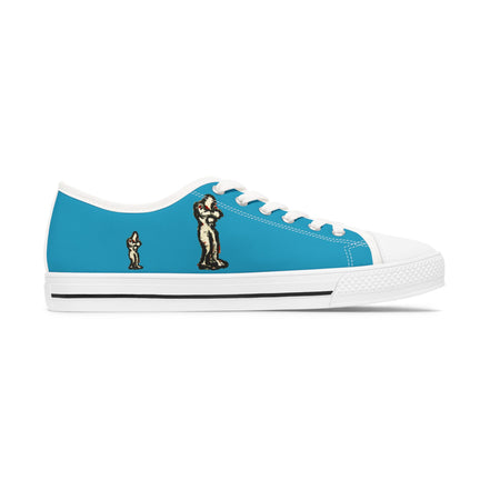 InTense – Women’s Abstract Figure Low-Top Canvas Sneakers – Turquoise Background