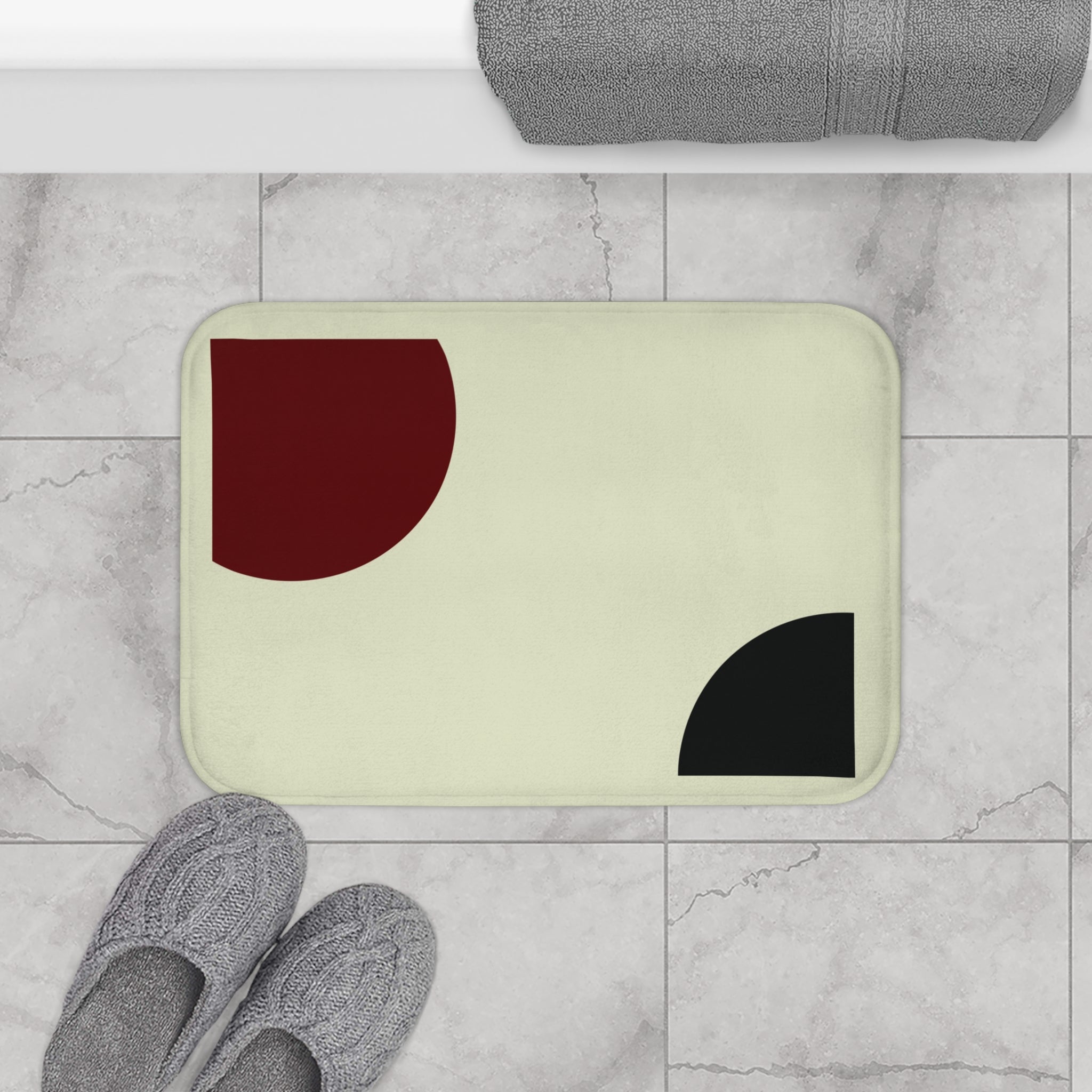 Minimal Geometric Bath Mat — Grounding Modern Bathroom Rug