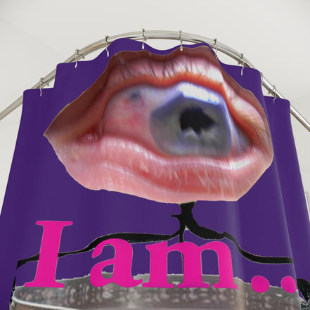 I Am… Surreal Eye Art Shower Curtain – Red Heart Figure
