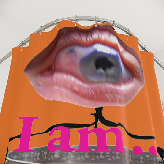 I Am… Surreal Eye Art Shower Curtain – Red Heart Figure
