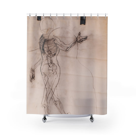Saginaw 1 — Anatomical Skeleton Art Shower Curtain