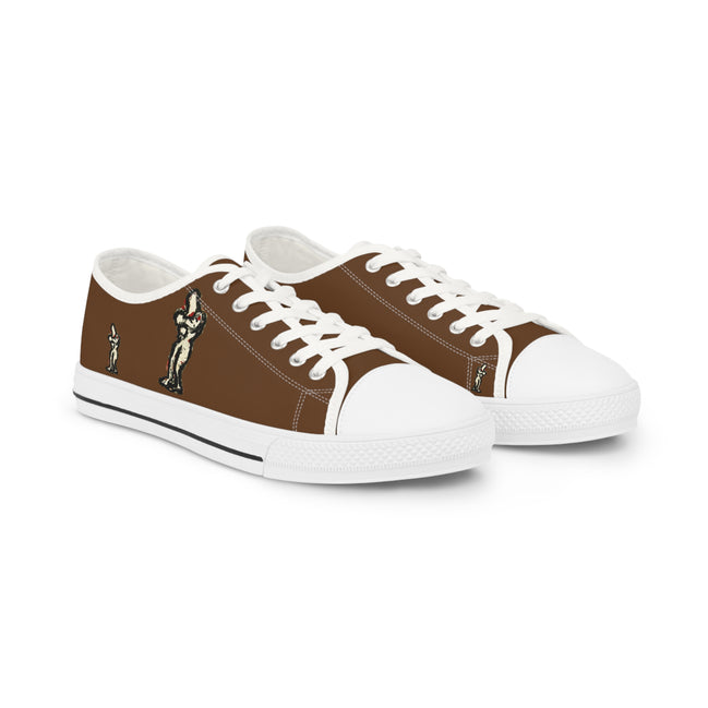 InTense – Men’s Abstract Figure Low-Top Canvas Sneakers – Brown Background