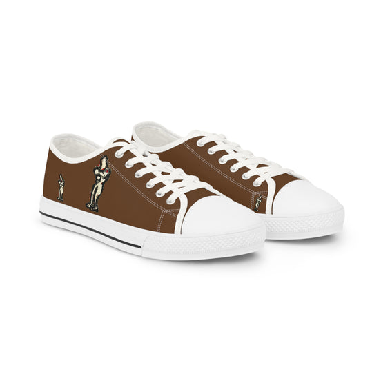 InTense – Men’s Abstract Figure Low-Top Canvas Sneakers – Brown Background