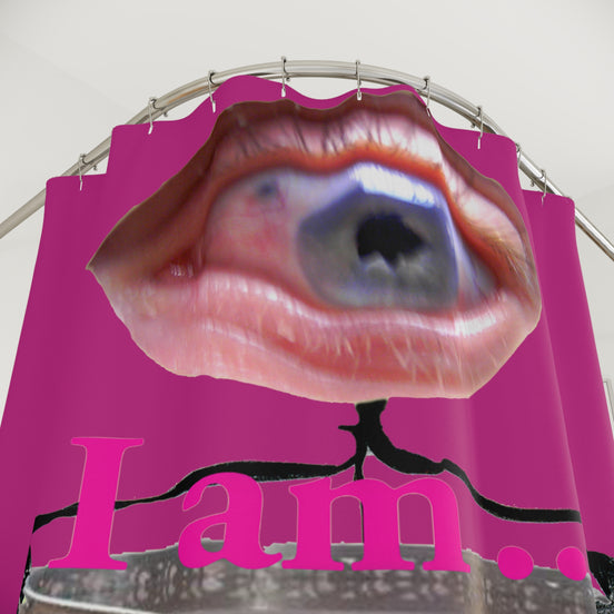 I Am… Surreal Eye Art Shower Curtain – Red Heart Figure