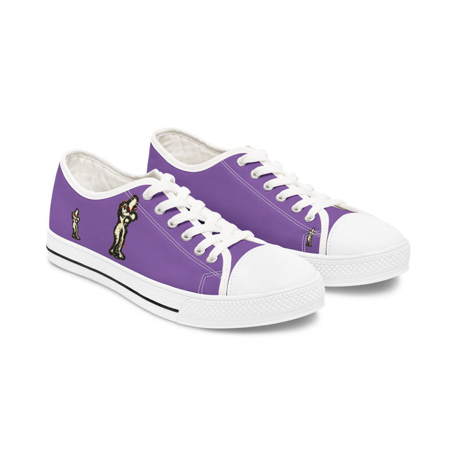 InTense – Women’s Abstract Figure Low-Top Canvas Sneakers – Light Purple Background