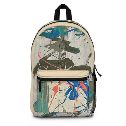 Splash Artistic Paint Splash School Backpack (creme)