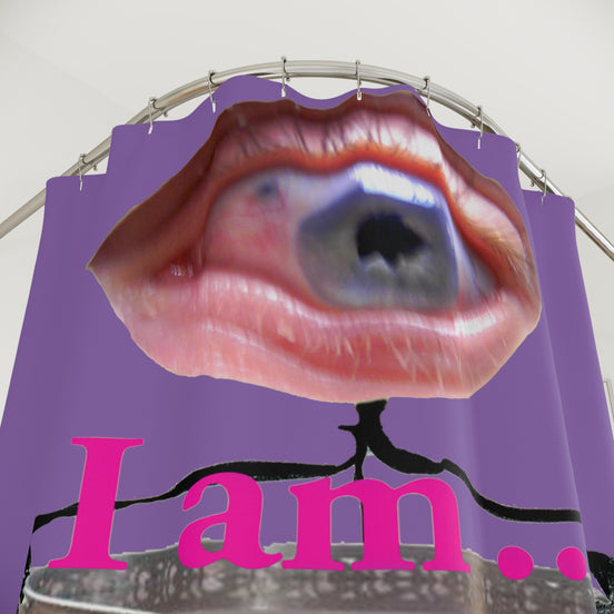 I Am… Surreal Eye Art Shower Curtain – Red Heart Figure