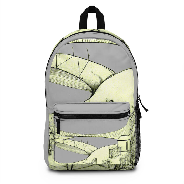 Tuscan Designer Backpack  (light grey)– Hand-Drawn Landscape Art