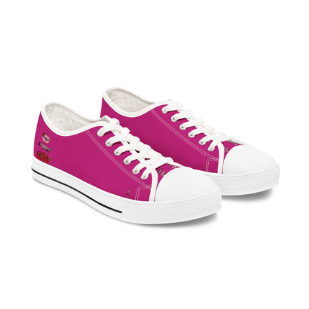 I Am – Women’s Surreal Eye Low-Top Canvas Sneakers – Hot Pink Background