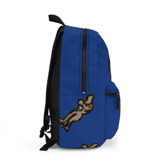 InTense — Abstract Figure Art Backpack (dark blue)