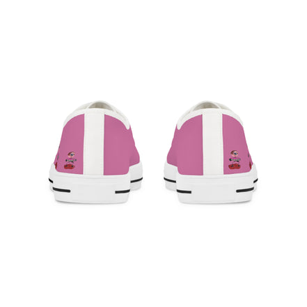 I Am – Men’s Surreal Eye Low-Top Canvas Sneakers – Light Pink Background