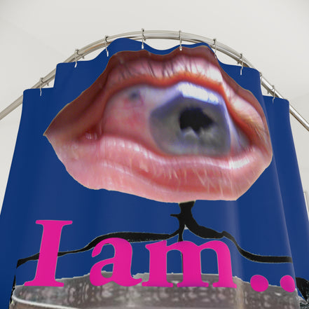 I Am… Surreal Eye Art Shower Curtain – Red Heart Figure