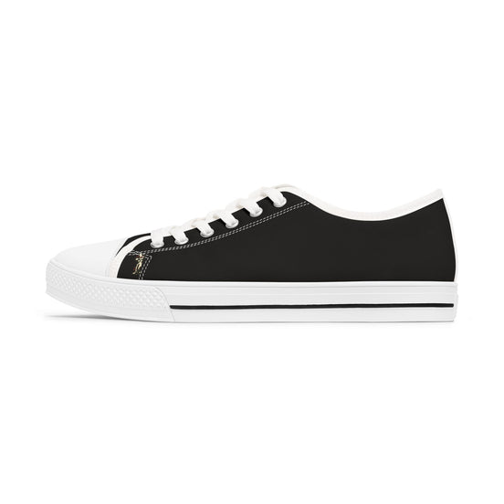 InTense – Women’s Abstract Figure Low-Top Canvas Sneakers – Black Background