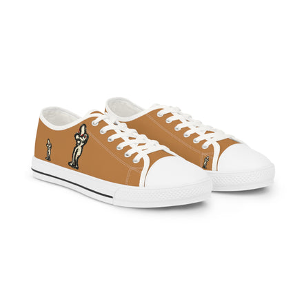 InTense – Men’s Abstract Figure Low-Top Canvas Sneakers – Light Brown Background