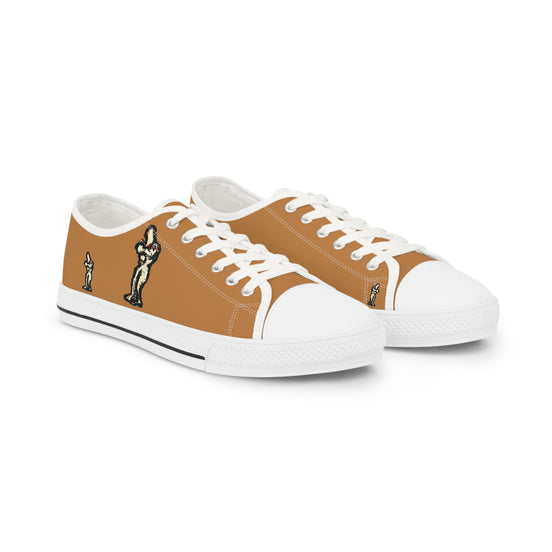 InTense – Men’s Abstract Figure Low-Top Canvas Sneakers – Light Brown Background