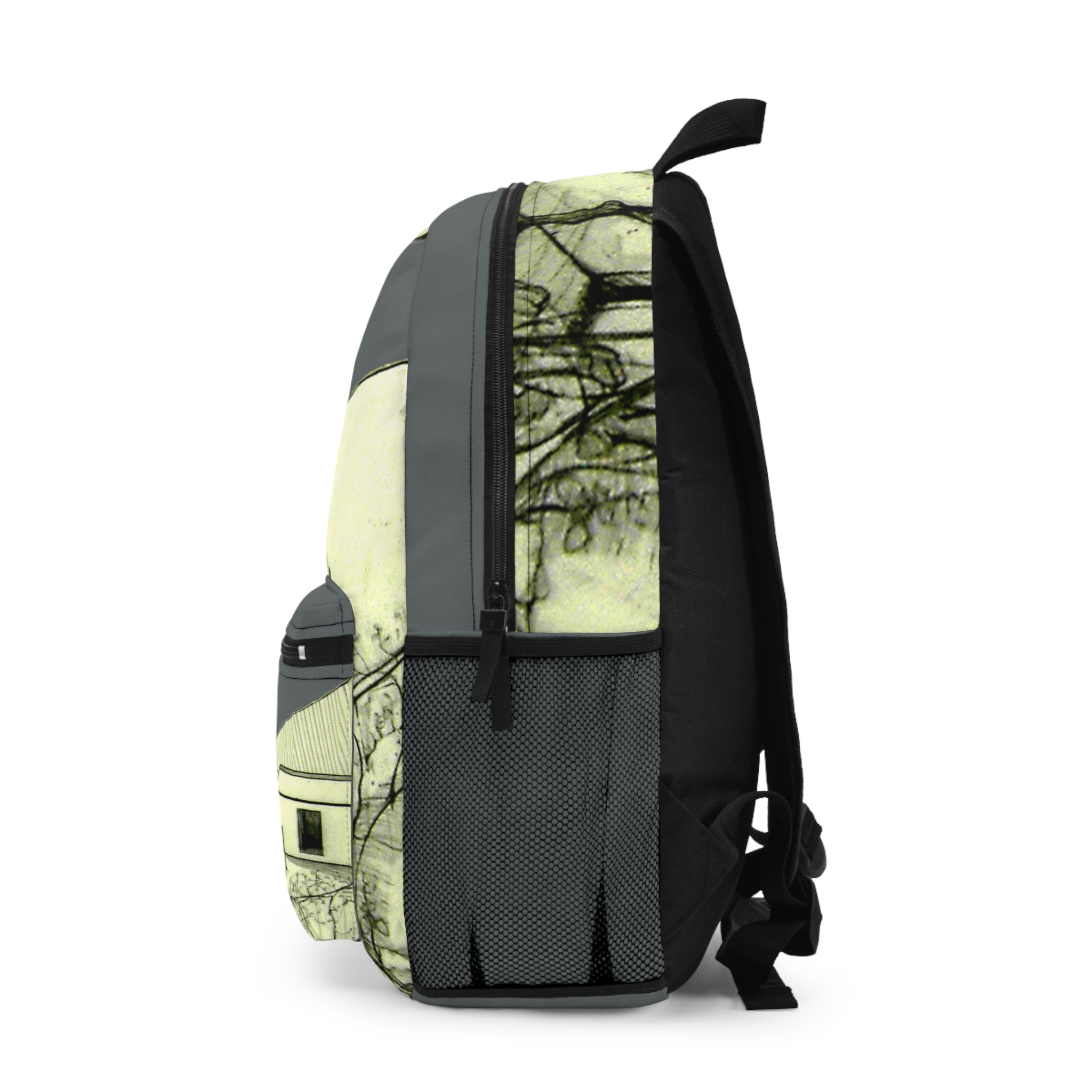Tuscan Designer Backpack  (dark grey)– Hand-Drawn Landscape Art