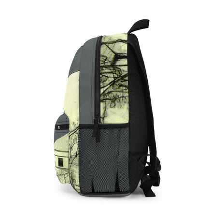Tuscan Designer Backpack  (dark grey)– Hand-Drawn Landscape Art