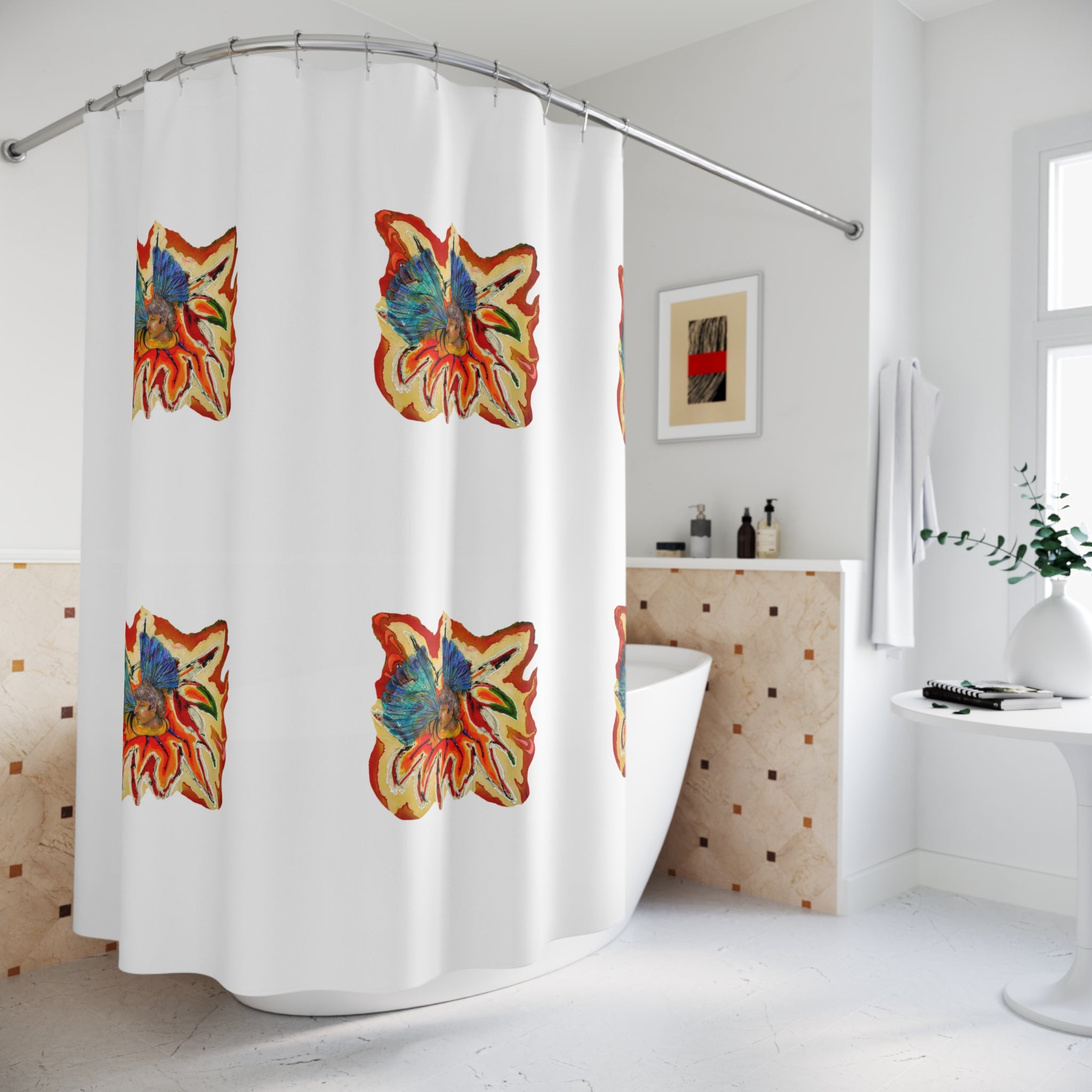Bee Bloom — Botanical Pattern Shower Curtain