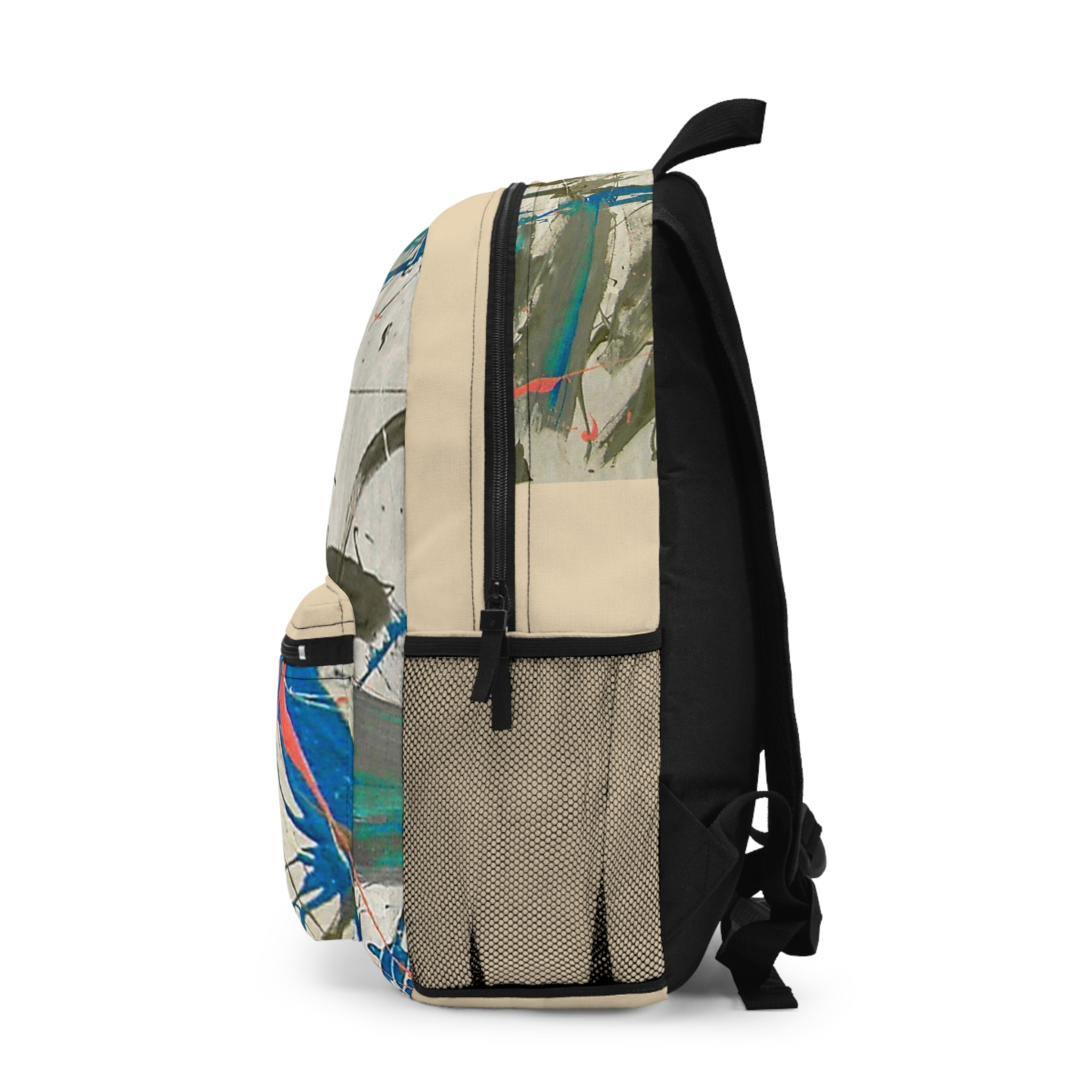 Splash Artistic Paint Splash School Backpack (creme)