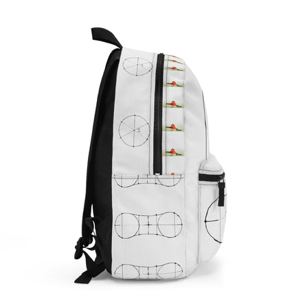 Dralf Backpack — Wash Collection Abstract Line Design (white)
