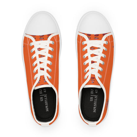 I Am – Men’s Surreal Eye Low-Top Canvas Sneakers – Dark Orange Background