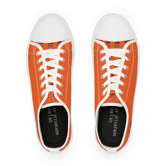 I Am – Men’s Surreal Eye Low-Top Canvas Sneakers – Dark Orange Background