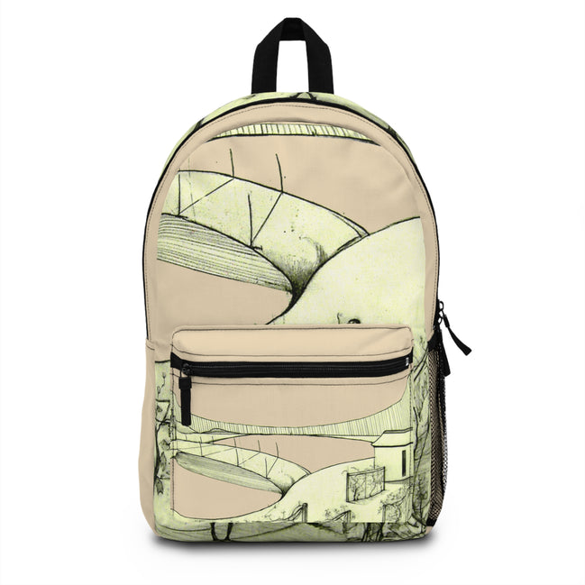 Tuscan designer Backpack  (cream)– Hand-Drawn Landscape Art