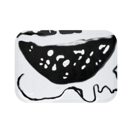 Black Line Bath Mat — Minimal Graphic Bathroom Rug (White Ground)