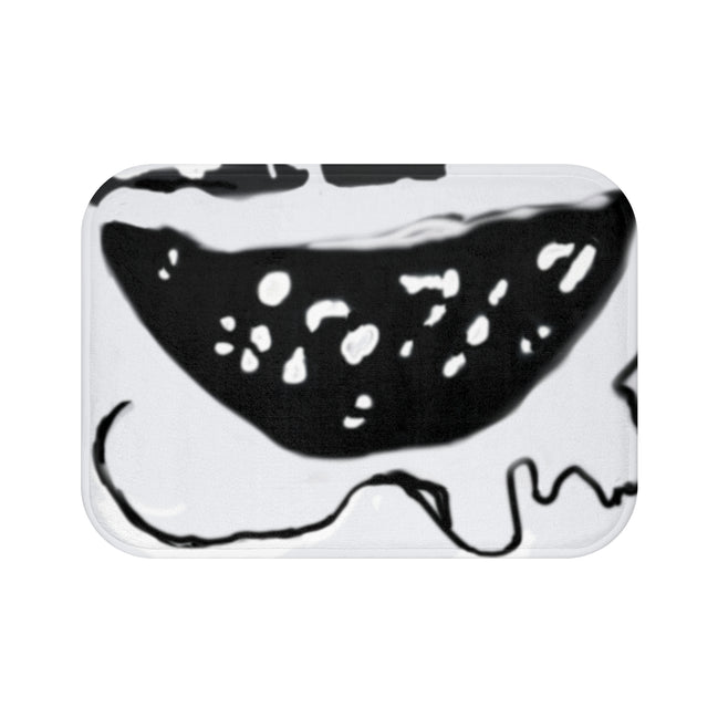 Black Line Bath Mat — Minimal Graphic Bathroom Rug (White Ground)