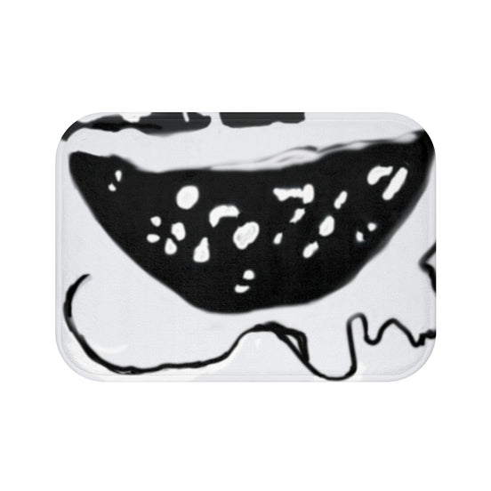 Black Line Bath Mat — Minimal Graphic Bathroom Rug (White Ground)