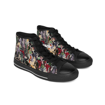 HANK – Women’s High-Top Canvas Sneakers with Abstract Camouflage Print