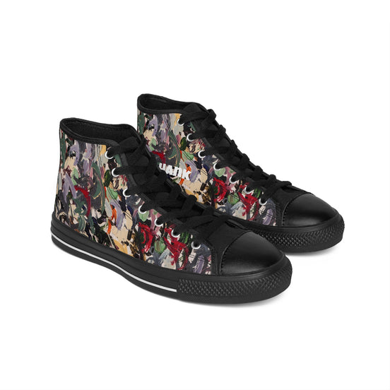 HANK – Women’s High-Top Canvas Sneakers with Abstract Camouflage Print