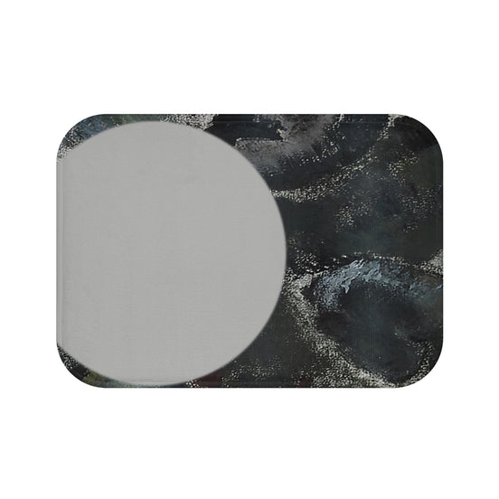 Demire D Bath Mat — Stone Texture with Green Line Accent