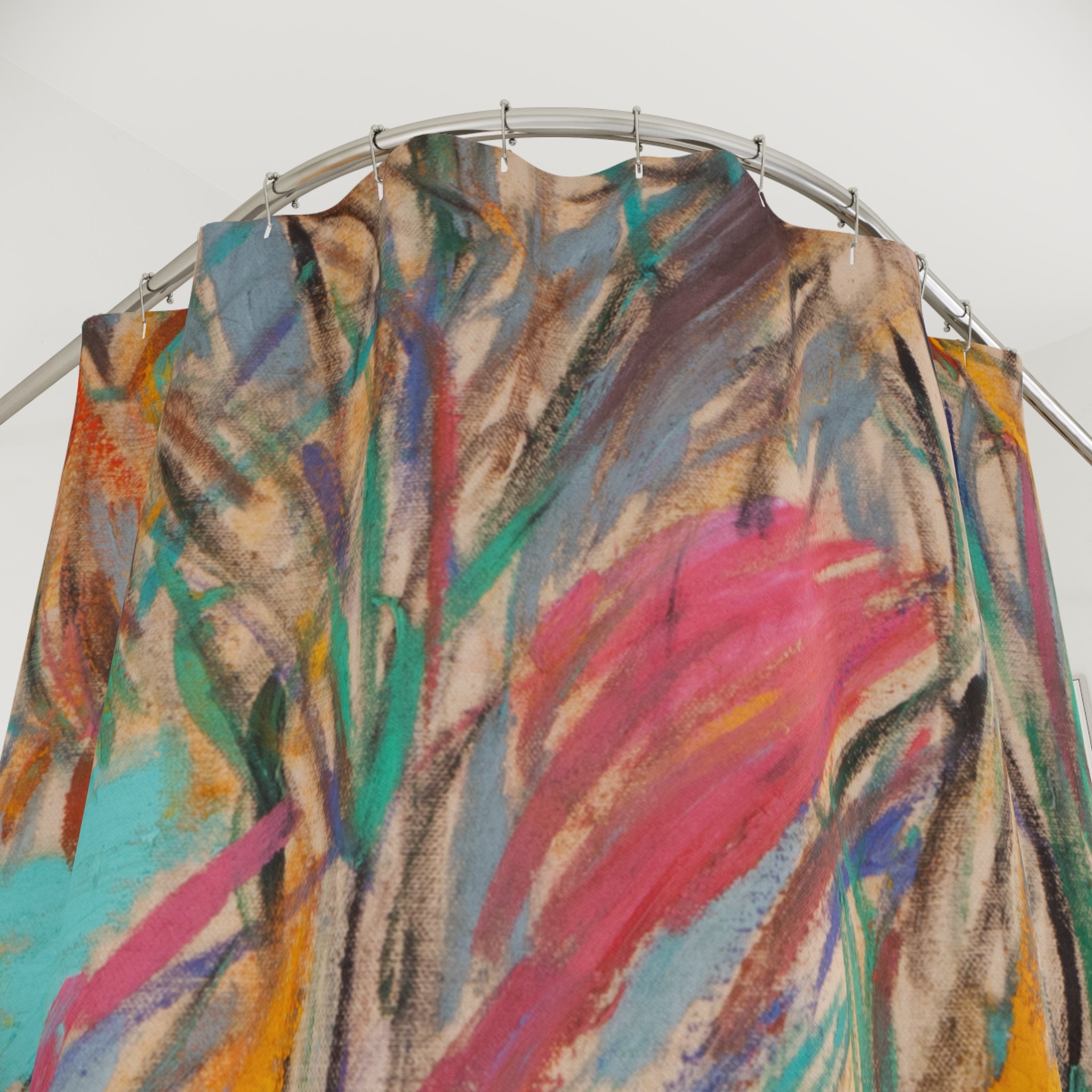 House by the Side of the Road — Colorful Abstract Art Shower Curtain