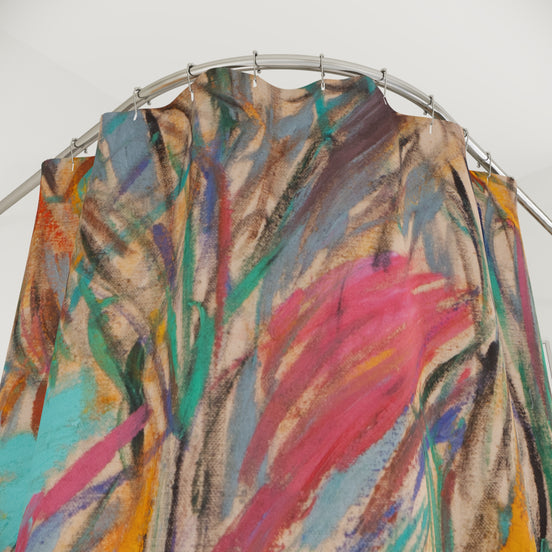 House by the Side of the Road — Colorful Abstract Art Shower Curtain