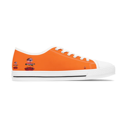 I Am – Women’s Surreal Eye Low-Top Canvas Sneakers – Bright Orange Background