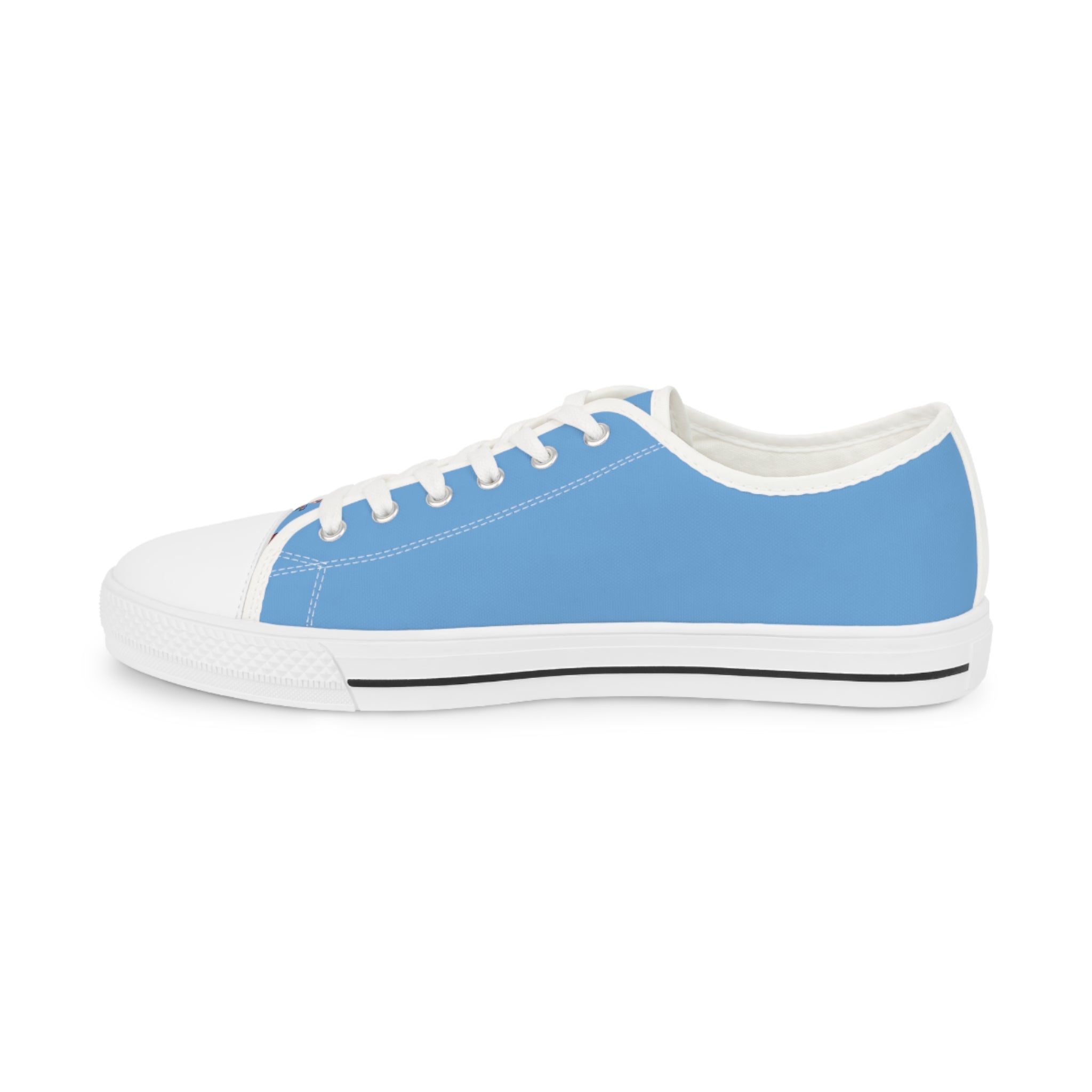 I Am – Men’s Surreal Eye Low-Top Canvas Sneakers – Light Blue Background