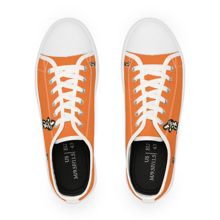 InTense – Men’s Abstract Figure Low-Top Canvas Sneakers – Bright Orange Background