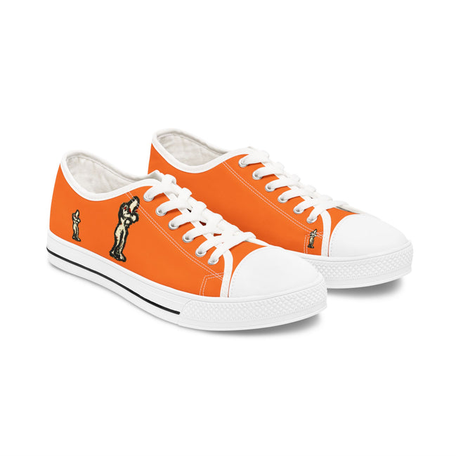 InTense – Women’s Abstract Figure Low-Top Canvas Sneakers – Bright Orange Background