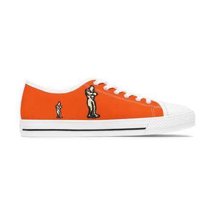 InTense – Women’s Abstract Figure Low-Top Canvas Sneakers – Dark Orange Background
