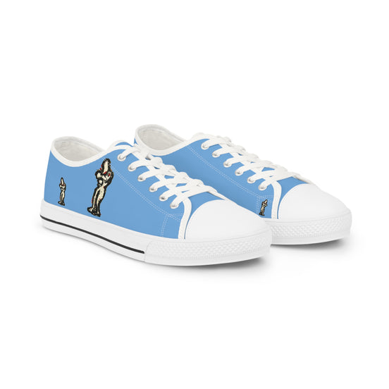InTense – Men’s Abstract Figure Low-Top Canvas Sneakers – Light Blue Background
