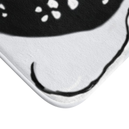 Black Line Bath Mat — Minimal Graphic Bathroom Rug (White Ground)