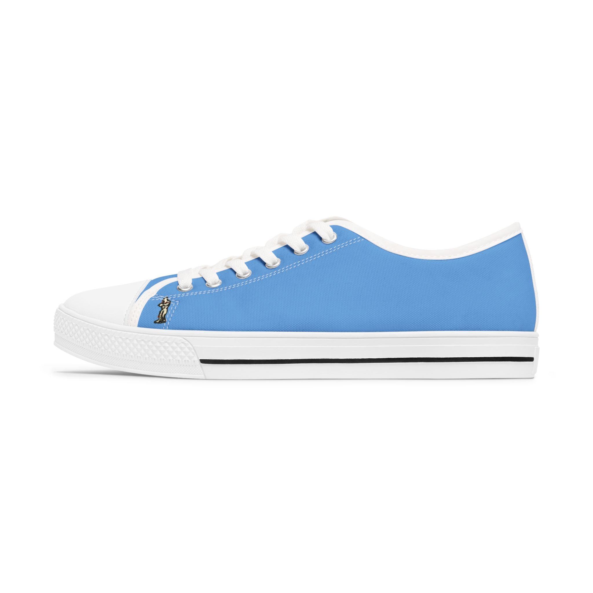 InTense – Women’s Abstract Figure Low-Top Canvas Sneakers – Light Blue Background