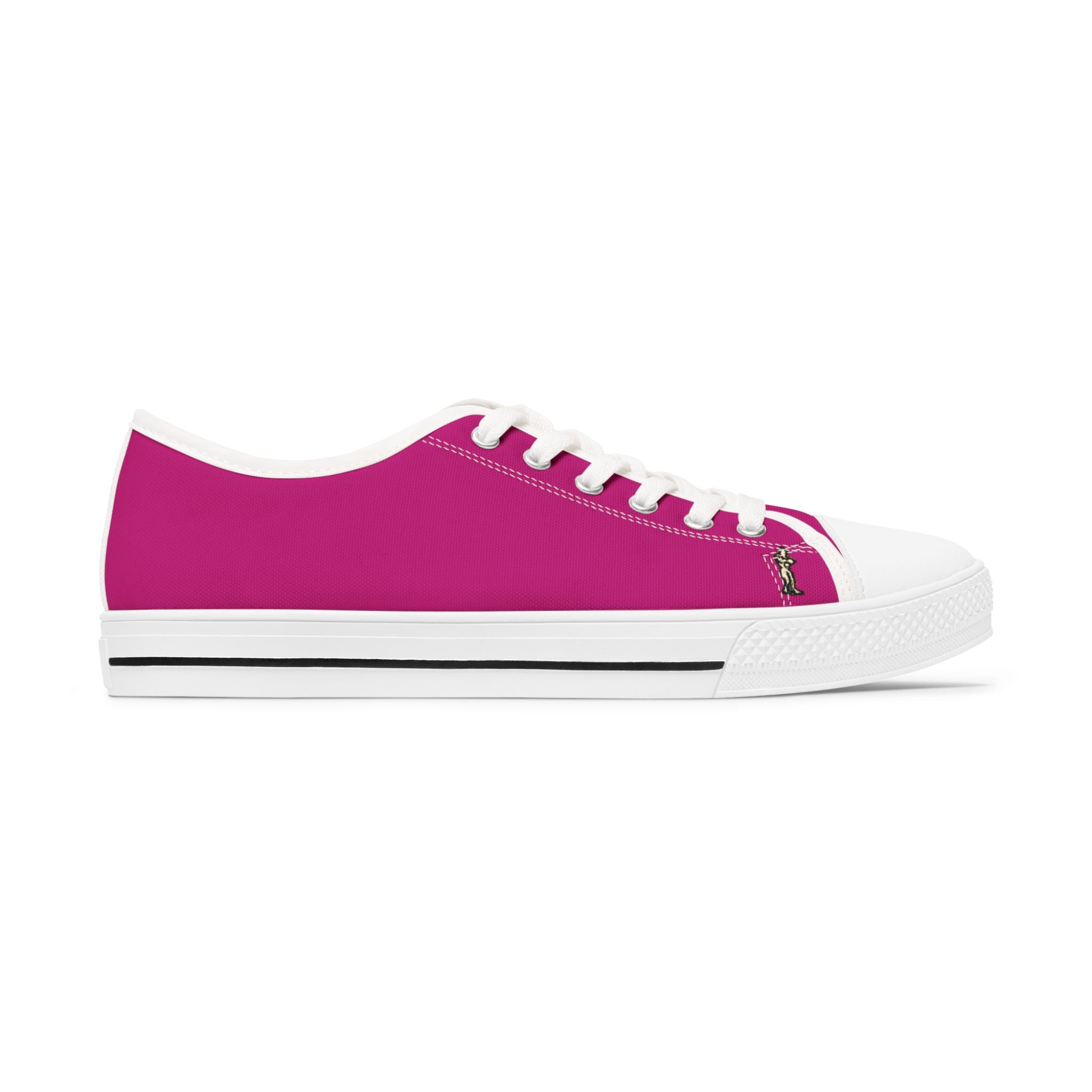 Title InTense – Women’s Abstract Figure Low-Top Canvas Sneakers – Hot Pink Background