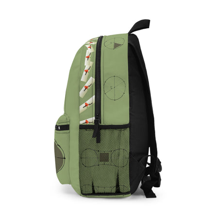 Draft Backpack — Wash Collection Abstract Line Design (green)