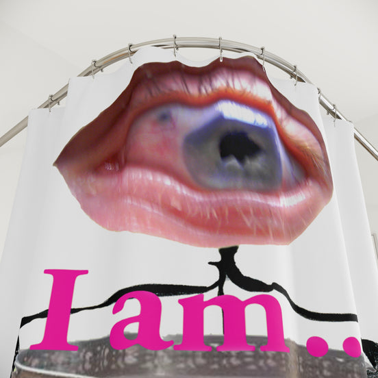 I Am… Surreal Eye Art Shower Curtain – Red Heart Figure