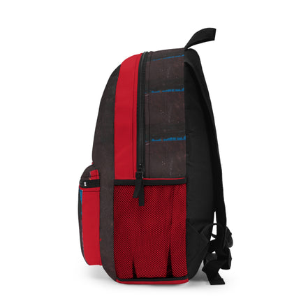 Mountain Range – Red Accent Abstract Paint Art Backpack & Travel Bag