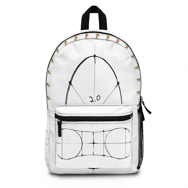 Dralf Backpack — Wash Collection Abstract Line Design (white)