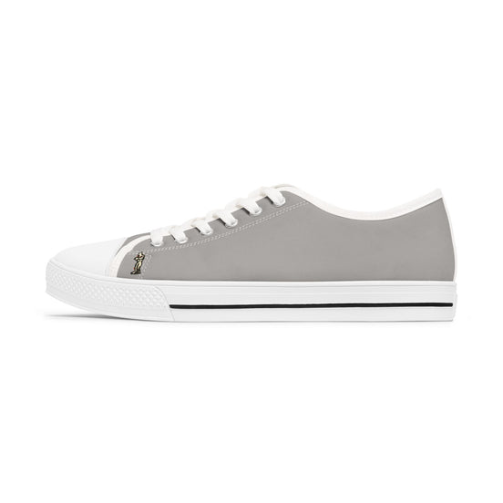 InTense – Women’s Abstract Figure Low-Top Canvas Sneakers – Light Grey Background